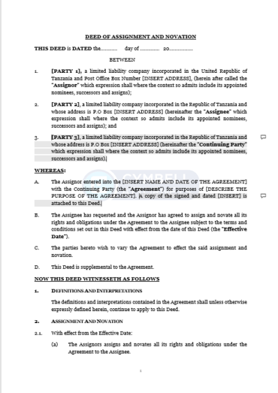 deed of sublease vs deed of assignment